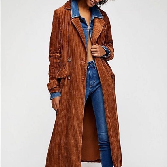 Free People Abbey Road Corduroy Duster Coat XS